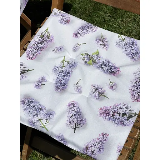 Водоотталкивающая Подушка для стула с 3D принтом Сирень 40х40 см сиреневая 6 шт. - фото 5