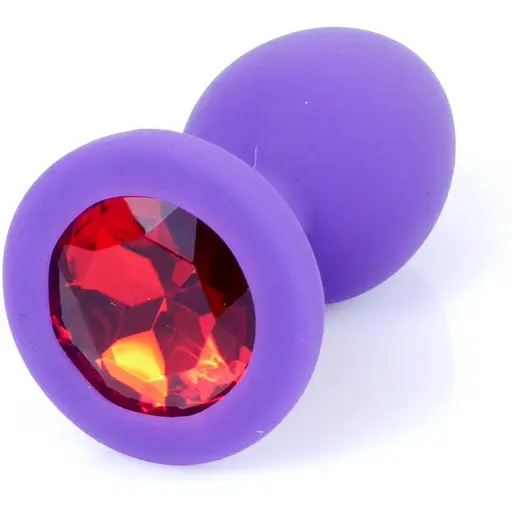 Силіконова анальна пробка Boss Of Toys Boss Series - Jewellery Purple Silicon Plug Medium Red M, BS6400086, Филетовый / Червоний - фото 2