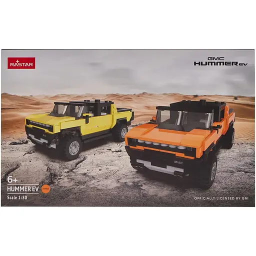 Машинка-конструктор Rastar Bricks Hummer EV 1:30 оранжевый - фото 5