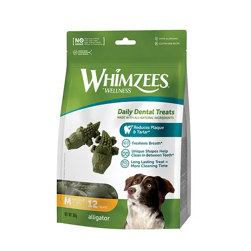 Ласощі Whimzees Alligator для собаку формі Алігатора M 12 шт. - фото 1