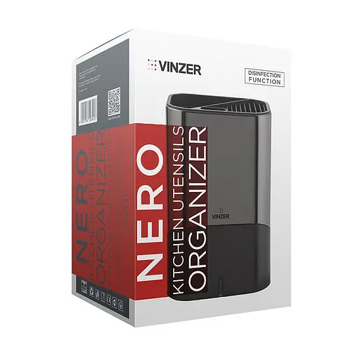 Лоток, підставка для кухонного приладдя VINZER Органайзер для ножів та кухонних аксесуарів з іонізатором Nero Collection (50341) - фото 4
