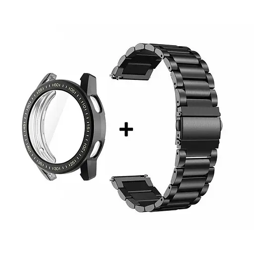 Комплект Tamister для годинника Xiaomi Watch S1 Active чорний (чохол + ремінець Rolex design 22 мм) - фото 3