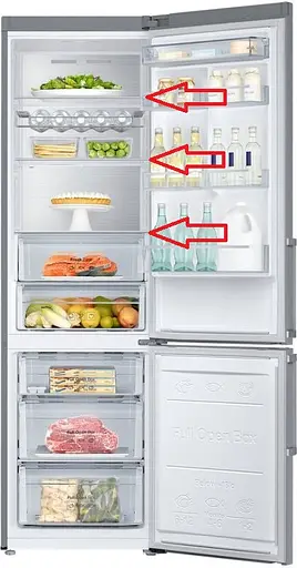 Полка стеклянная для холодильника Samsung RB37J5340SL, RB37J5225SA, DA97-13502G 500x355 мм с обрамлением - фото 6