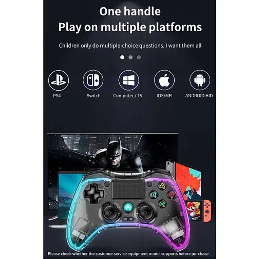 Геймпад джойстик Voltronic P-05 Wireless DualShock 4 for PS4/Switch/PC/IOS MFI/Adndroid HID - фото 7