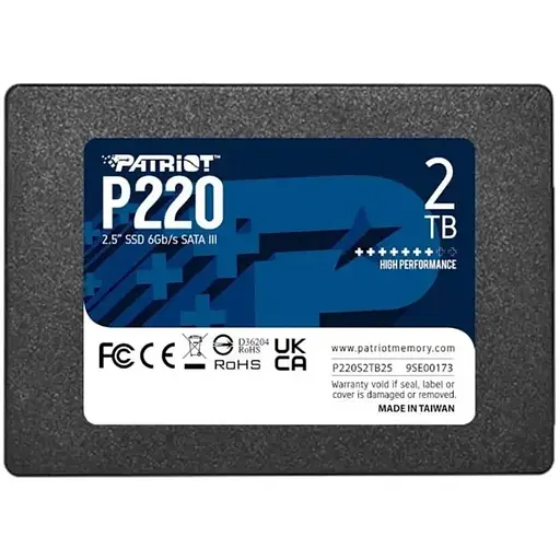 Накопитель Patriot SSD P220 2 ТБ 2,5` 7 мм SATAIII