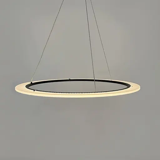 Современная черная люстра подвесная с кольцом Ø 60 см | Ст. MJ305-600 BK | Line F - фото 4