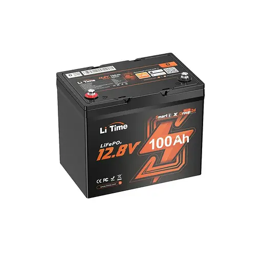 Акумуляторна батарея літій-залізо-фосфатна з Bluetooth 12.8В 100А*год LiFePO4 LiTime Group24 L12V100-100-GROUP24-BT-4-A70 (44-00513) - фото 1
