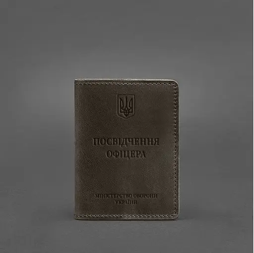Кожаная обложка для удостоверения офицера 9.0 темно-коричневая Crazy Horse - фото 5