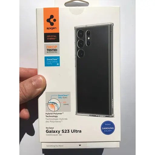 Оригинальный противоударный чехол Spigen Ultra Hybrid для Samsung Galaxy S23 Ultra (6.8") Crystal ACS05646 - фото 2