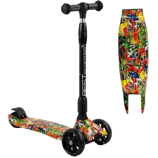 Дитячий самокат Best Scooter Maxi складаний 25х62 см Різнобарвний 000254984