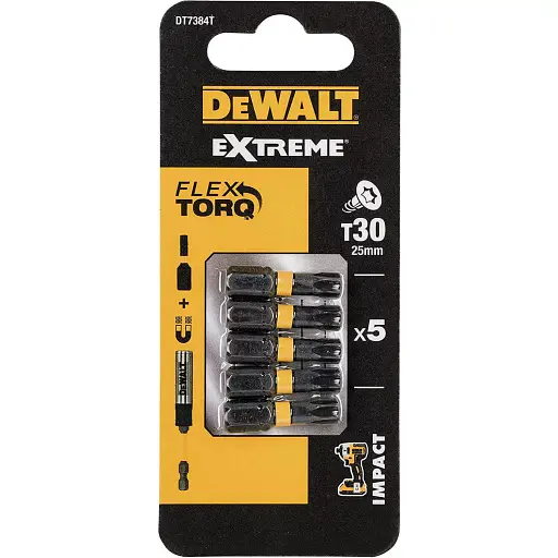 Набір біт DeWalt Impact Torsion ударні Torx Т30 L=25 мм 5 шт. (DT7384T) - фото 3