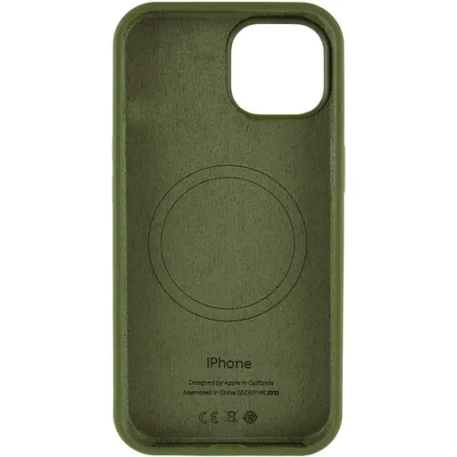 Чохол Epik Silicone Case Full Protective AA with MagSafe для Apple iPhone 15, 6.1 Зелений/Dark Olive - фото 3