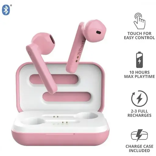 Наушники TWS Trust Primo Touch True Wireless Mic Pink (23782) - фото 4