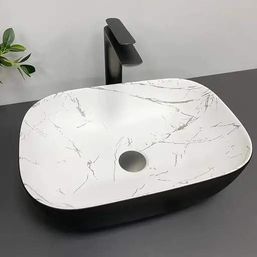 Умивальник VBI Ravenna marmo black matt накладний VBI-011220, Чорний матовий - фото 1