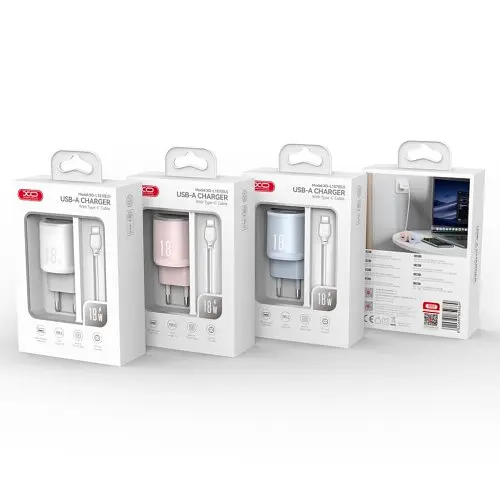 Мережевий зарядний пристрій XO L157 1USB QC3.0 18W charger Рожевий - фото 2