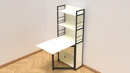 Стол книга с этажеркой Практик 2 Ferrum-decor 1555x640x990 Черный металл ДСП Белое 16 мм (FRD-104625) - фото 3