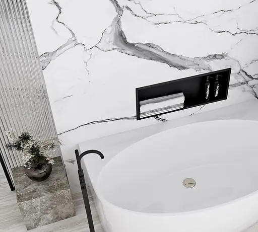 Встраиваемая полка Rea 30x60 black matt с ободком REA-05605, Черный матовый - фото 3