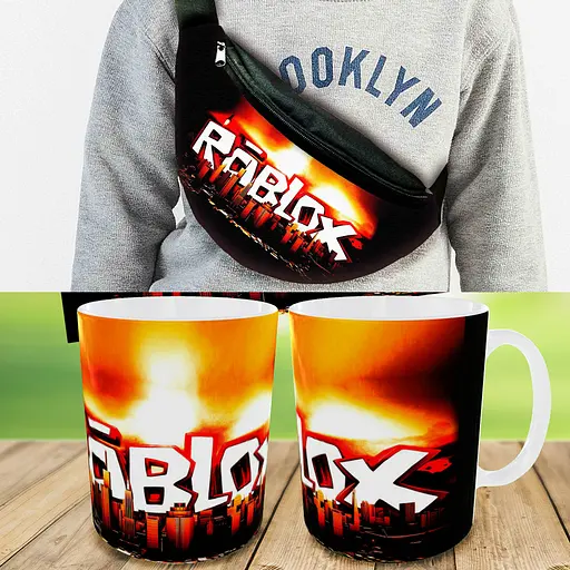 Подарунковий набір: Сумка-бананка + Кружка Роблокс "Roblox", дитячий, для хлопчика (00200)