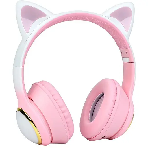 Наушники AKZ65, Bluetooth с ушками, до 10 метров, FM-радио, TF-слот, 32 Ом, 20 Гц – 20 кГц, розовые