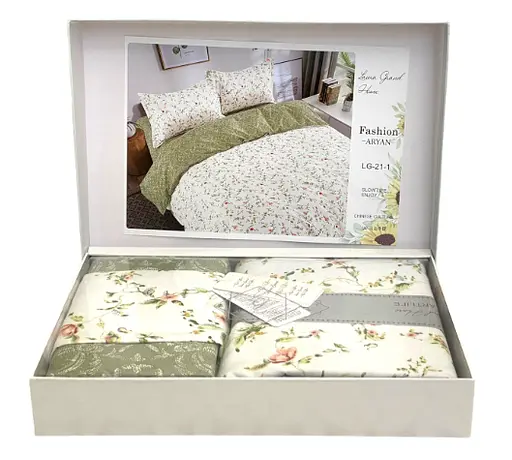 Постельное белье сатин Laura-Grand 21 евро комплект цветочный принт - фото 2