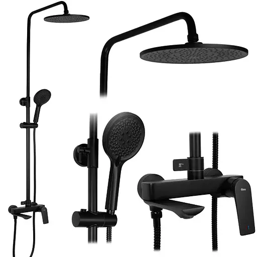 Душевая система Rea Avalon black с изливом REA-P8811, Черный матовый - фото 2