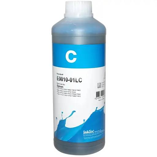Чорнило InkTec Epson E0010, Cyan, P50/T50, R260/270/290/360/390, RX560/610, 1 л (E0010-01LC)