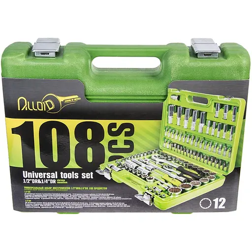 Универсальный набор инструментов Alloid 1/4, 1/2, 108 предметов (НГ-4108П-12) - фото 5