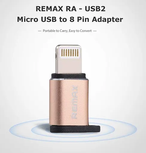 Перехідник Remax RA-USB2 microUSB to Lightning золотистий - фото 5