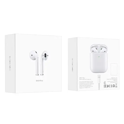 Беспроводные наушники Borofone BW01 Plus TWS белые - фото 10