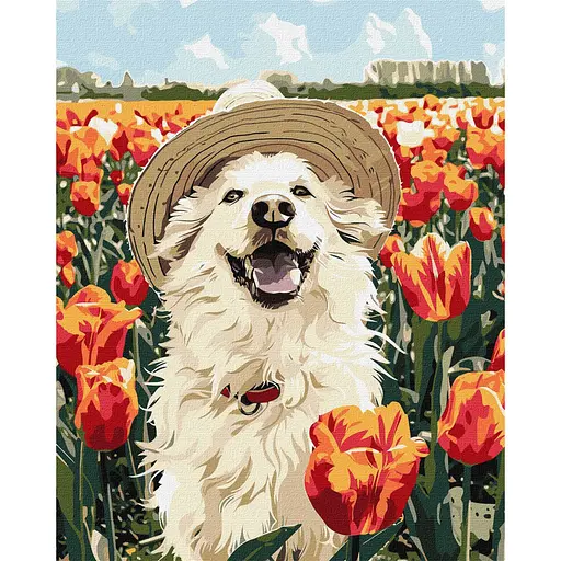 Картина за номерами "Щасливий лабрадор" Ідейка KHO6623, 40х50 см - фото 1