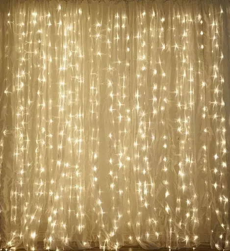 Светодиодная гирлянда Штора 3х3м 400 LED Теплый белый - фото 4