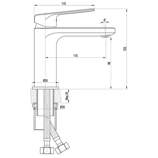 Змішувач для раковини TOPAZ ODISS TO 18221-H52-WW - фото 4