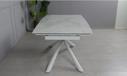 Стіл Рим обідній розкладний білий глянець 1600/2400x900x750 ноги білі - фото 7