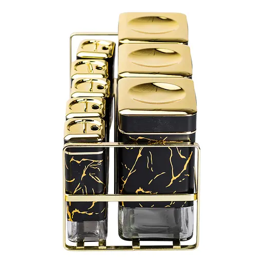 Набір місткостей Yiwu  для зберігання 8 штук по 650/150 мл на металевій підставці HP-1364 - фото 5