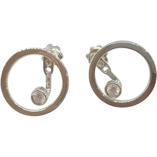 Серебряные пуссеты Qvaliz с фианитами. 902-01195