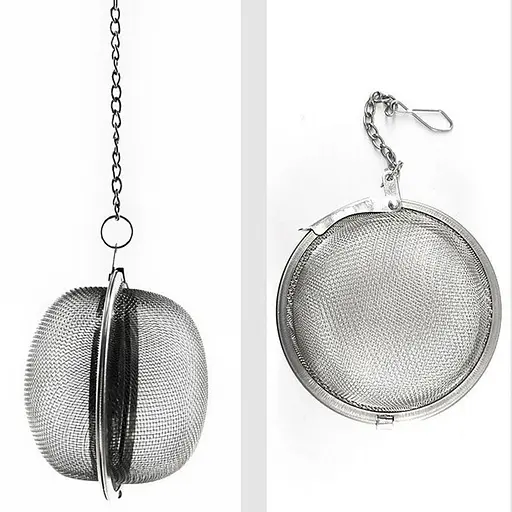 Ситечко заварник сетчатый фильтр для заваривания чая из нержавеющей стали шарик для трав (диаметр 4.5 см), Kitchen Master Серебристый 87627 - фото 1