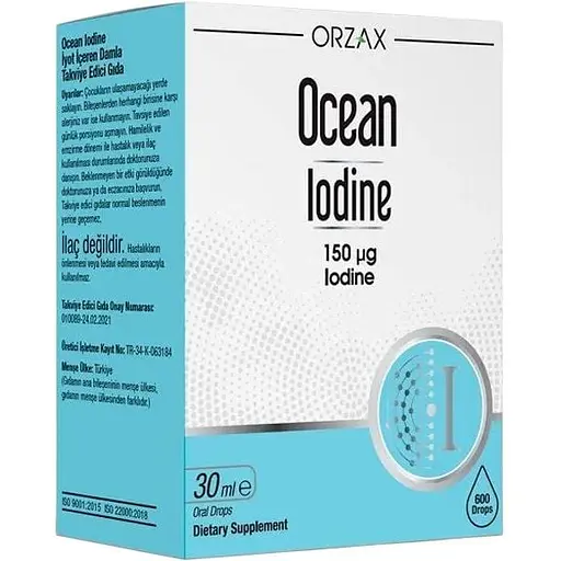 Йод Orzax Ocean Iodine 150 mcg Drops, 30 мл для підтримки щитовидної залози