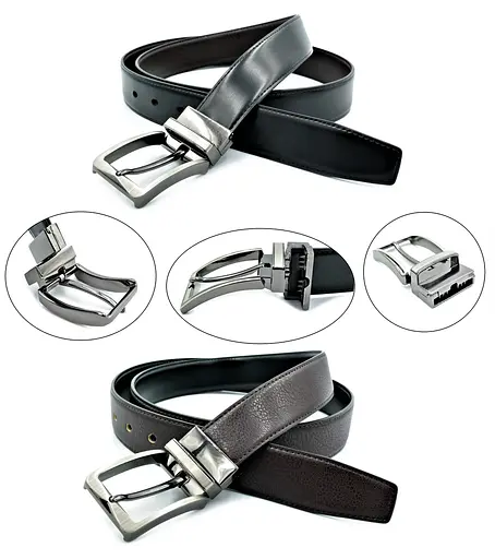 Ремінь шкіряний Weatro чоловічий двосторонній 110-125х3,5 см acs0014086 - фото 2