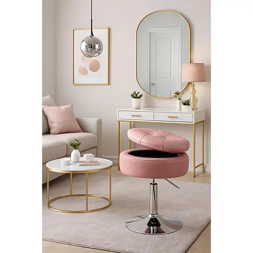 Кресло трансформер Costway Meri с местом хранения розовый - фото 3