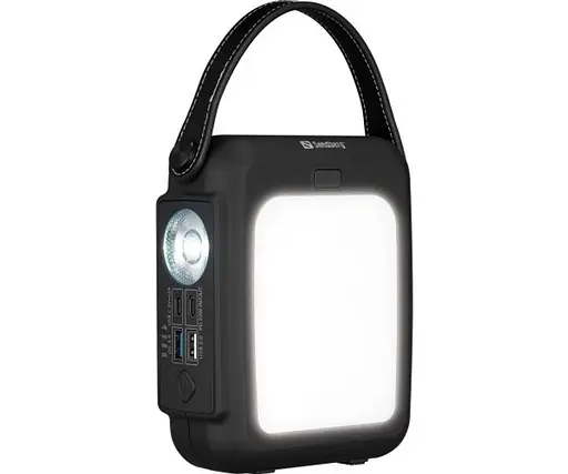 Аккумулятор портативный Sandberg 20000 mAh 20 W динамозарядка режим ИБП прожектор фонарик - фото 1