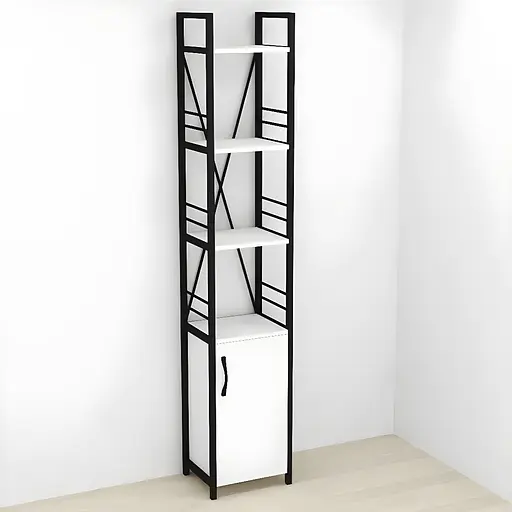 Етажерка 4/34 Ferrum-decor Серії Конект із тумбою 179x34x28 Чорний ДСП Білий (FRD-104463)