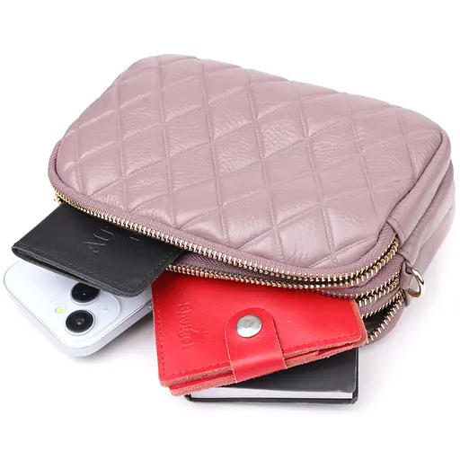 Женская сумка Vintage из натуральной кожи с тремя секциями 19х12х6.5 см sum0027597 - фото 8