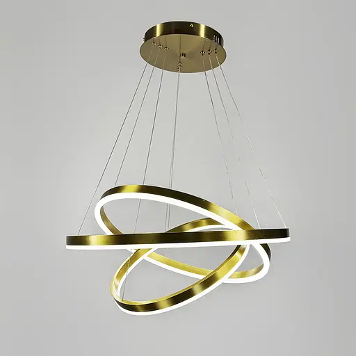 Подвесная люстра в латунном корпусе на три кольца 60, 50 и 40 см Ст. MJ 93-600+500+400 AB | Line F - фото 3
