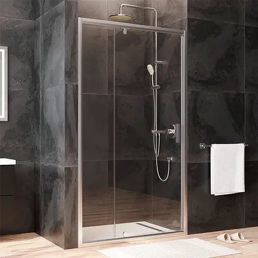 Душевые двери AM.PM Gem 110x195 см стекло прозрачное хром матовый W90UG-110-1P-195MT, прозрачный, хром матовый - фото 2