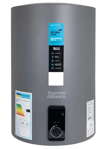 Водонагрівач електричний Thermo Alliance, 2 кВт, сухий ТЕН, 100 вертикальний, циліндричний, сірий (D100V20J3(D)KG) - фото 1