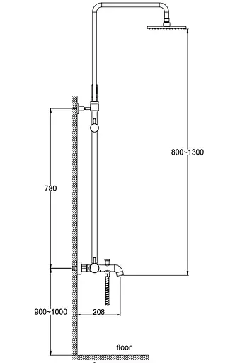 Душевая система Kohlman Axel Chrom с изливом QW277A, Хром - фото 2