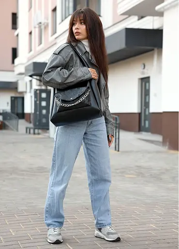 Женская сумка Sambag HOBO BLISS Черная 34 х 31 х 12 см (53453070) - фото 5