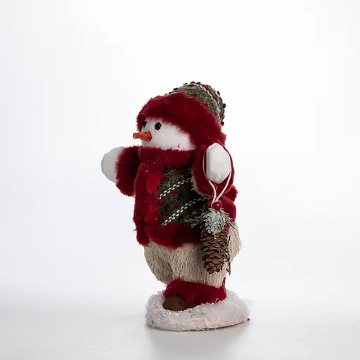 Новорічна фігурка Сніговик з шишкою 19×17×40 см Yiwu CR-4-16 - фото 5