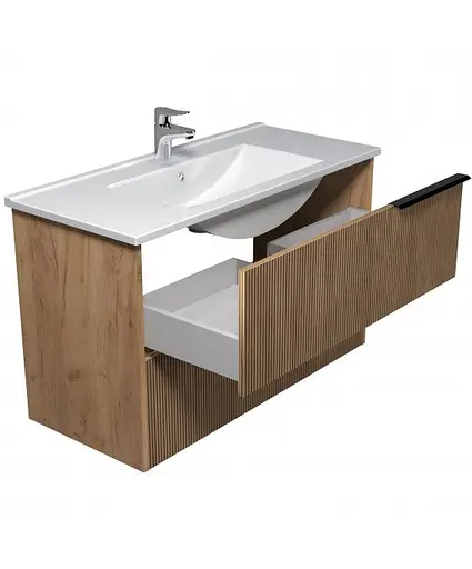 Тумба Мойдодир Grace 100-A з умивальником Su-100 дуб підсмажений - фото 2