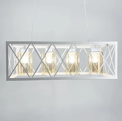 Світильник Loft на 4 лампи з скляними плафонами Line.F Колір плафона Янтарний - фото 2